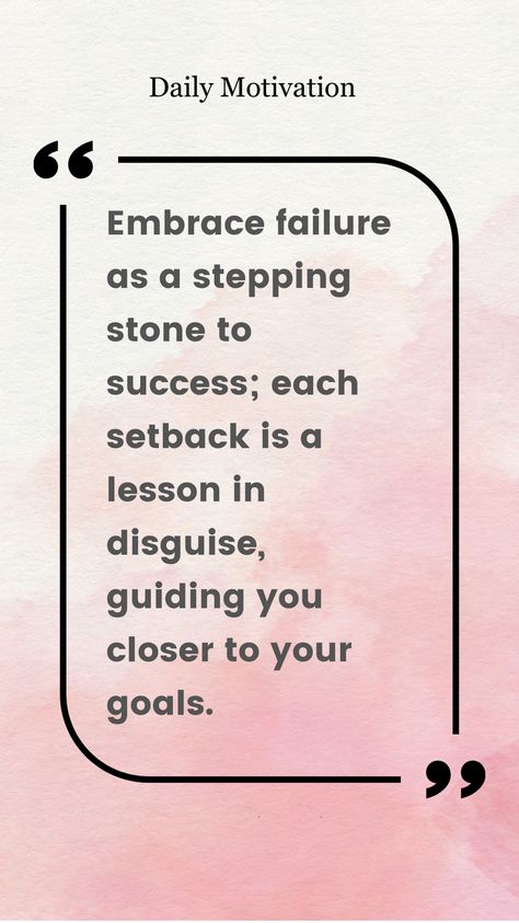 Failure is not defeat but a lesson in disguise; embrace setbacks, learn from them, and let them propel you forward toward success. Setback Quotes, Motivational Speech, In Disguise, Motivational Quotes For Success, Daily Motivation, Get Back, Success Quotes, Motivational Quotes, Let It Be