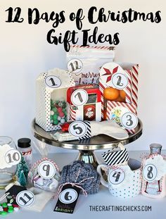 12 Days of Christmas Gift Ideas and printable 12 Days Of Christmas Ideas, Days Of Christmas Ideas, 12 Days Of Xmas, Christmas Ideas Gifts, Secret Pal, Inexpensive Christmas, Super Saturday, 25 Days Of Christmas, Teachers Gifts