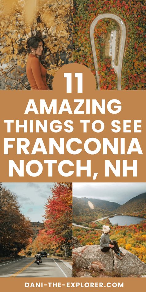 Thinking about Franconia Notch State Park fall weekend trip? This guide covers all the exciting things to do in Franconia Notch State Park, Arizona.— new hampshire fall travel guide | new hampshire things to do | new hampshire fall aesthetic | new hampshire photography | new hampshire outfits | new hampshire itinerary | new hampshire vacation | new hampshire hikes New Hampshire Photography, Franconia New Hampshire, Fall Weekend Trip, New Hampshire Fall, Franconia Notch, England Travel Guide, Echo Lake, Fall Road Trip, Fall Vacations