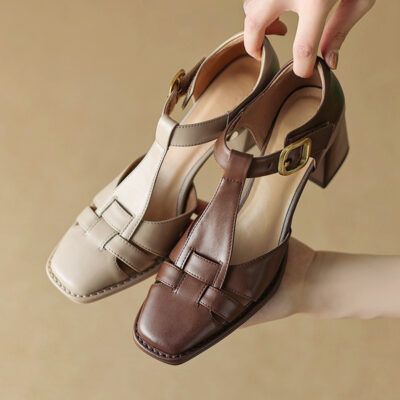 Dress Shoes For Women Over 50 Classy, Strap Shoes Heels, Chiko Shoes, Shoes Trends, T Strap Shoes, Square Toe Shoes, Woven Shoes, Mid Heel Shoes, Pump Heels