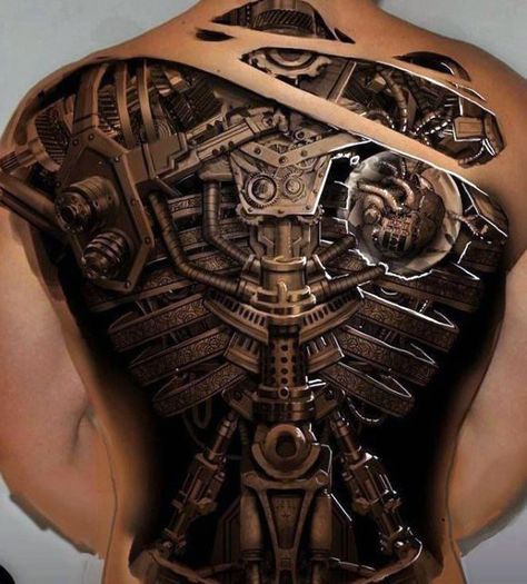 Black Biomechanical Men's Tattoo Designs Steampunk Tattoo Design, Tattoo Dos, Biomech Tattoo, Tato 3d, Biomechanical Tattoo Design, Best 3d Tattoos, Tatoo 3d, Steampunk Tattoo, Mechanic Tattoo