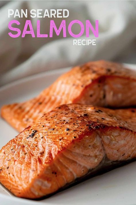 Get restaurant-quality salmon at home! Learn how to pan-sear salmon for crispy skin and tender, flaky flesh. Pan Fried Salmon With Skin, Salmon With Skin, Seared Salmon Recipes, Salmon Recipes Pan Seared, Pan Fried Salmon, Fried Salmon, Pan Seared Salmon, Seared Salmon, Salmon Recipe