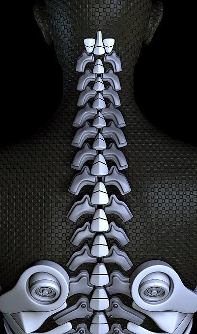 Spinal Chord, Spine Design, Armadura Cosplay, Sci-fi Armor, Arte Robot, Cyberpunk Aesthetic, Cyberpunk Character, Futuristic Art, Robot Design