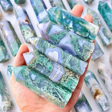 Natural Moss Agate Crystal Tower Crystal Wand Spiritual Use - Temu Canada Aesthetic Magic, Moss Agate Crystal, Crystal Aesthetic, Reiki Chakra, Crystal Tower, Crystal Wand, Agate Crystal, Moss Agate, Agate