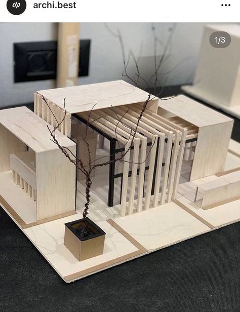 Open Architecture Design, Wood Projects Architecture, Architecture Living Room Design, Open Concept Architecture, Small Models Architecture, Architecture Student Model, Architectural Models Making, Kit Of Parts Architecture, Arch Model Concept Ideas