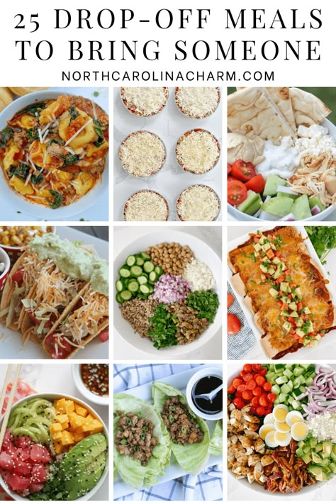 Easy Meals To Drop Off, Meal Train Lunch Ideas, Healthy Drop Off Meals, Drop Off Dinners Meals, Food To Share Friends, Hospitality Meals, Loadshedding Dinner Ideas, Meals That Travel Well Dinners, Dinner For Neighbors Meal Ideas