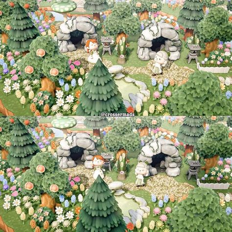 Cave Animal Crossing, Acnh Cave Designs, Acnh Cave Ideas, Acnh Cave, Acnh Rooms, Acnh Garden, Cottagecore Acnh, Cottagecore Animal Crossing, Cave Animals