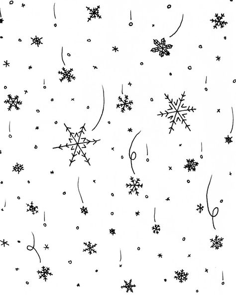 Snow Flakes Doodles, Snow Flake Doodles Easy, Snow Doodles Winter, Easy Winter Doodles, Snowflake Line Art, Snow Flakes Drawing Easy, Snow Drawing Easy, Winter Doodles Easy, Snowflakes Doodle