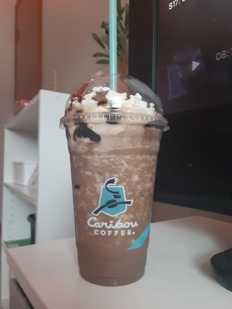 Campfire mocha blended with dark chocolate Caribou Coffee Drinks, Caribou Drinks, Caribou Coffee, Campfire, Coffee Drinks, Dark Chocolate, Mocha, Drinks, Coffee