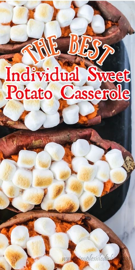 Baked Sweet Potatoes For Thanksgiving, Sweet Potatoes With Marshmellow Recipes, Twice Baked Sweet Potatoes Thanksgiving, Toasted Sweet Potatoes Oven, Baked Sweet Potato With Marshmallows, Individual Sweet Potato Casserole, Marshmellow Sweet Potatoes, Sweet Potato Toaster Oven, Sweet Potato With Marshmallow