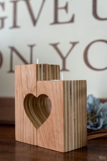 Wooden Taper Candle Holders, Table Leg Candle Holder, Drawing Hearts, Heart Candle Holder, Log Candles, Diy Heart, Rustic Candle Holders, Heart Candle, Wooden Candle