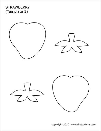 Strawberry | Free Printable Templates & Coloring Pages | FirstPalette.com Strawberry Printables Free, Printable Strawberry Template, Strawberry Felt Pattern, Felt Strawberry Pattern, Strawberry Template Free Printable, Straw Drawing, Strawberry Outline, Strawberry Template, Fruit Template