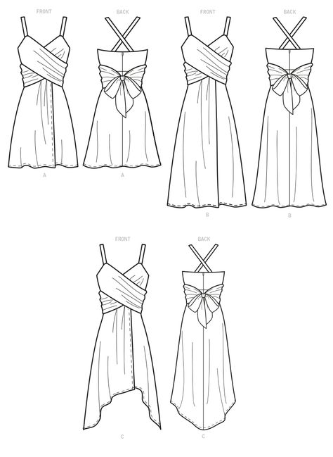 Tutorial Dasi, Dress Line Art, Dresses Sewing, Fashion Illustrations Techniques, Summer Dress Patterns, Dress Design Drawing, Wrap Dresses, Dress Design Sketches, Fashion Figures