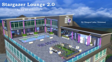 Simgurl's Spot Stargazer Lounge Sims 4, Maxis Match, Sims 4, Lounge, House Styles, Building, Home Decor