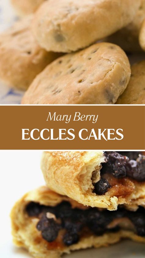 Mary Berry Eccles Cakes Eccles Cakes Recipe Uk, Eccles Cakes Recipe, British Pastries, Lancashire Recipes, Eccles Cakes, Mary Berry Cakes, Crispy Cakes, Eccles Cake, British Food Traditional