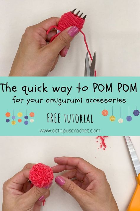 Pom Pom Tutorial, Preemie Crochet, Cheer Pom Poms, Octopus Crochet, Diy Gift For Bff, Different Crochet Stitches, Diy Pom Poms, How To Make A Pom Pom, Pom Pom Maker