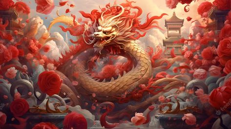 Lunar New Year 2024 Dragon, Year Of The Dragon Wallpaper, Dragon Lunar New Year, Dragon New Year, Year Of The Dragon 2024, China New Year, Lunar New Year Dragon, Chinese New Year Wallpaper, Chinese New Year 2024