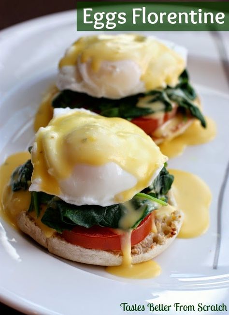 Simple Eggs Florentine recipe on MyRecipeMagic.com Florentines Recipe, Eggs Florentine, Tastes Better From Scratch, Egg Breakfast, Breakfast Brunch Recipes, Breakfast Time, Breakfast Dishes, Egg Recipes, Best Breakfast