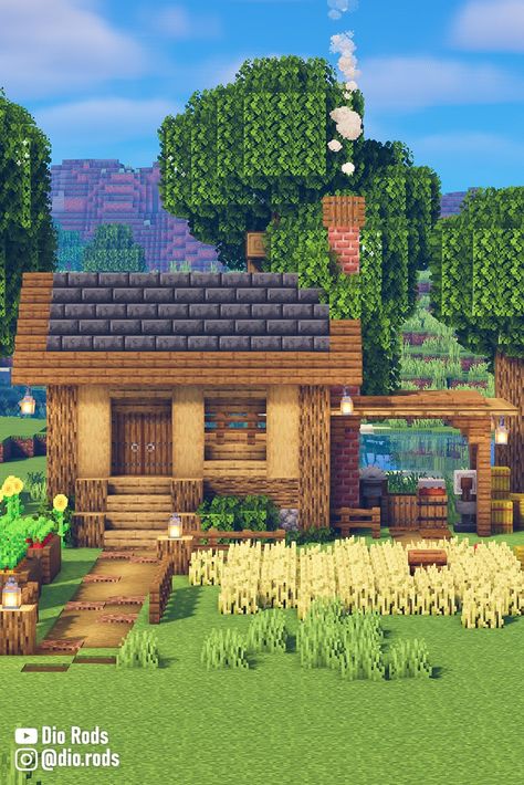 Minecraft House Tutorial | How to build a Simple Wooden and Cute Cottage House in Survival Minecraft with a Small Forge in the Plains Biome for any version, including 1.18! If you enjoyed it, leave a like and followto support me. Feel free to give any feedback and suggestions.💛 Thank you and stay safe! #minecraft #minecrafter #build #minecraftbuild #design #howtominecraft #starterhouse#minecraftideas #minecraftaesthetic #minecraftbuilding #minecrafthome #minecraftsurvival Minecraft Huts Ideas, Plains Starter House Minecraft, Guest House Minecraft, Small Minecraft Houses Cottages Simple, Simple House Design Minecraft, Small Mangrove House Minecraft, Small Jungle House Minecraft, Small Birch House Minecraft, Small House Minecraft Tutorials