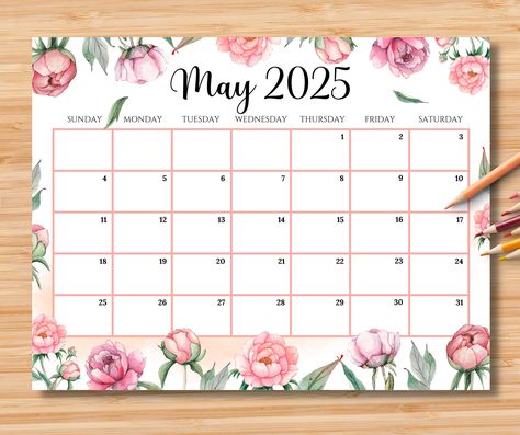 Editable May 2025 Calendar, Hello Spring with Beautiful Peonies, Mother's Day Planner, Printable Fillable Monthly Planner, Instant Download March Calendar 2023 Pink, Calendar April, March 2022 Calendar, Monthly Planner 2022, Pink May Calendar 2024, Fillable Calendar, Calendar May, Mandala Wall Art, Monthly Calendar