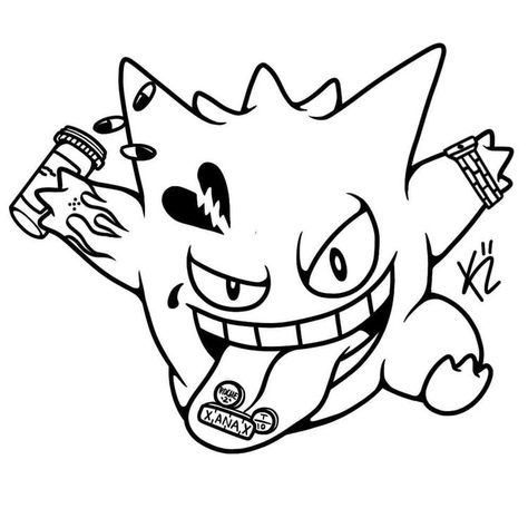 Gengar Tattoo, Traditional Tattoo Outline, Tattoo Homme, Notebook Drawing, Tattoo Outline Drawing, Omerta Tattoo, Pokemon Tattoo, Flash Tattoo Designs, Sketch Tattoo Design