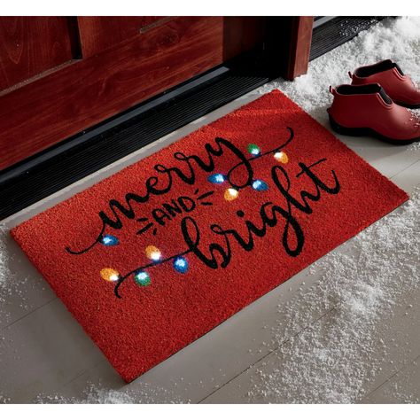 Holiday Lighted Coir Mat - 18" x 30" | Country Door Diy Coir Doormat, Welcome Mat Ideas, Christmas Doormats, Holiday Food Gifts, Diy Doormat, Doormat Ideas, Tufting Diy, Door Mat Diy, Mat Ideas