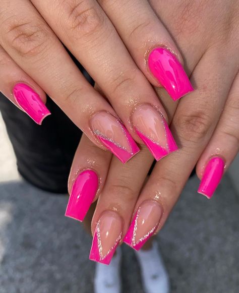 𝑬𝒓𝒓𝒊𝒌𝒂 𝑵𝒂𝒊𝒍𝒔 | Nothing left to say 🤤🤤🤤 . . . . #pinknails #hotpink #hotpinknails #nails #frenchnails #glitternails #nailsofinstagram #nailsnailsnails… | Instagram Pink Homecoming Nails Acrylic, Cute Hot Pink Nails, Pink Homecoming Nails, Nothing Left To Say, Phone Photo Editing, Hot Pink Nails, Pink Homecoming, Homecoming Nails Acrylic, Hair Flow