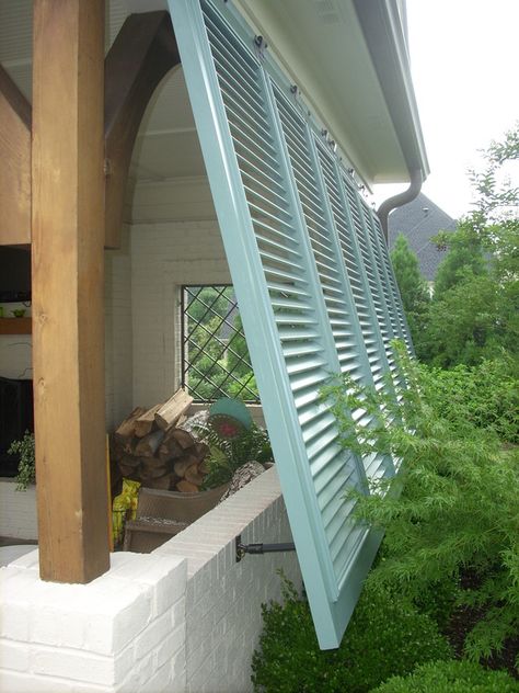 Bermuda Shutters, Porch Shades, Back Porch Designs, Bahama Shutters, Porch Awning, Building A Porch, House With Porch, Porch Design, Outdoor Porch