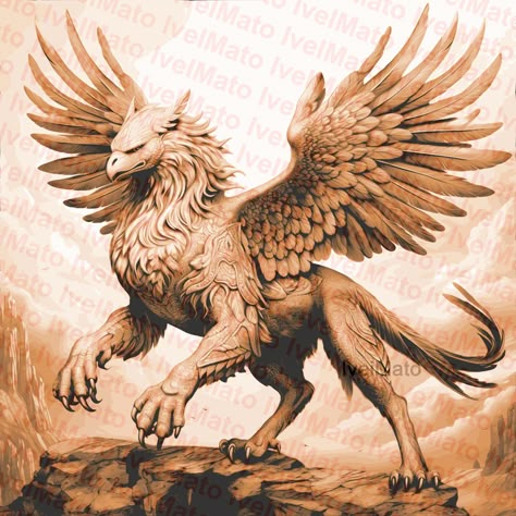 Griffin Mythical Creatures, Gryphon Illustration, Griffin Aesthetic, Griffin Mythical, Griffin Tattoo, Griffin Design, Laser Engraving Files, It Svg, Mythological Characters