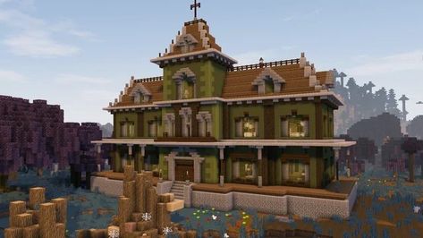 Minecraft House Ideas | 12 houses that you can build in Minecraft - GameRevolution Minecraft Redstone House, Minecraft House Inspiration, Build In Minecraft, Survival Minecraft, Minecraft A, Minecraft Starter House, Minecraft House Ideas, Starter House, Minecraft Mansion