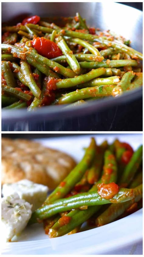 Recipe Green Beans, My Greek Dish, Greek Green Beans, Greek Vegetables, Greek Night, Green Beans Potatoes, Green Bean Dishes, Greek Dinner, Greek Christmas