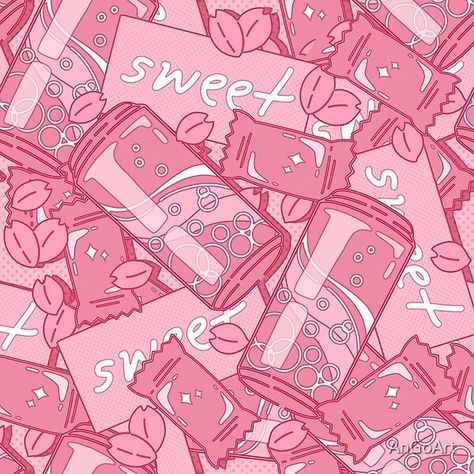 Sweet Icons Aesthetic, Pink Anime Art Aesthetic, Kawaii Food Background, Kawaii Pictures Pink, Anime Candy Aesthetic, Candy Pfp Aesthetic, Anime Sweets Aesthetic, Lovecore Pfp Pink, Sweet Background Aesthetic