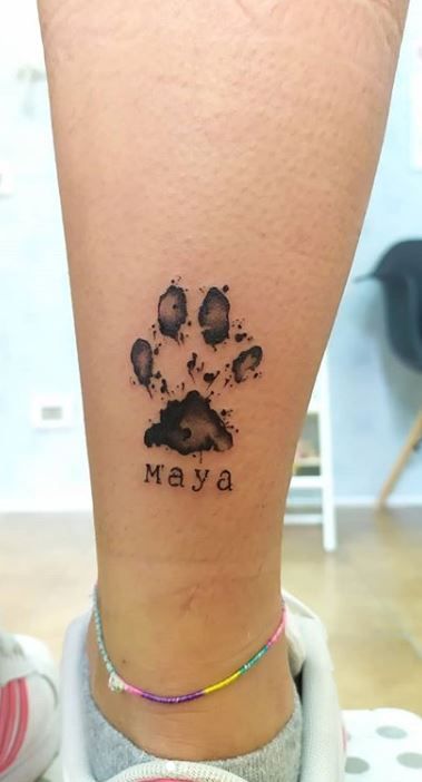 100 Heartwarming Dog Memorial Tattoos and Ideas to Honor Your Dog - Tattoo Me Now Tattoos For Remembering Dogs, Cute Dog Memorial Tattoo, Tattoos To Represent Your Dog, Until We Meet Again Dog Tattoo, Personalized Dog Tattoo Ideas, Dog Birthday Tattoo, Symbolic Dog Tattoo, Tattoos Of Your Dog, Dog Honor Tattoo