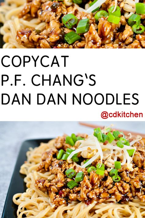 Dan Dan Sauce Recipe, Dan Dan Noodles Recipe Pf Changs, Pf Changs Dan Dan Noodles, Dan Dan Noodles Recipe, Asian Wings, P F Chang, Pf Chang, Dan Dan Noodles, Recipes Restaurant