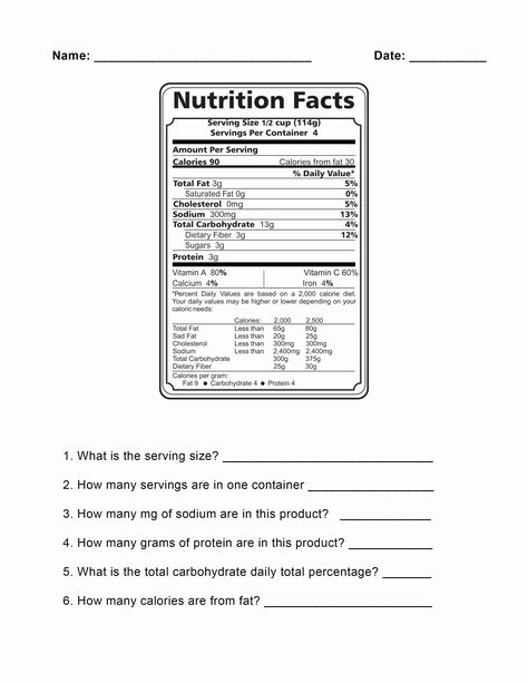 Nutrition Label, School Nutrition, Nutrition Activities, Improve Nutrition, Reading Food Labels, Nutrition Facts Label, Nutrition Sportive, Family And Consumer Science, Health Class