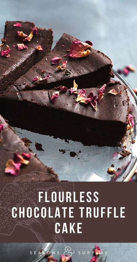 Flourless Cake Recipes, Desserts Oreo, Flourless Desserts, Flourless Chocolate Cake Recipe, Desserts Summer, Truffle Cake, Dessert Oreo, Chocolate Truffle Cake, Flourless Chocolate Cake