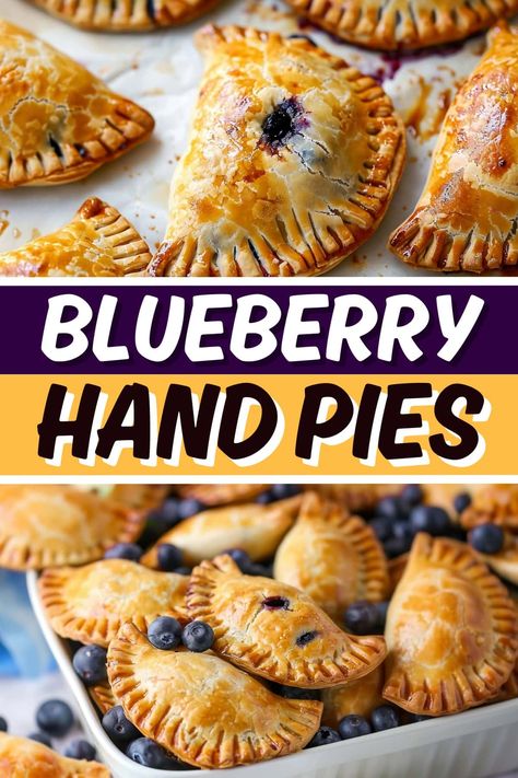 Easy Blueberry Pie With Canned Filling, Blueberry Hand Pie, Individual Blueberry Pies, Leftover Blueberry Pie Filling, Blueberry Tarts Filling, Easy Hand Pies Simple, Healthy Hand Pies, Blueberry Recipes Dinner, Puff Pastry Blueberry Recipes