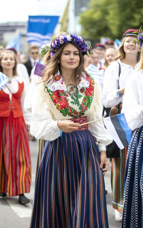 Estonian people in traditional clothing walking the streets of Tallinn royalty f , #Ad, #clothing, #walking, #traditional, #Estonian, #people #ad European Traditional Dress, Rahvariided Eesti, Estonia Traditional Clothing, Traditional Clothes Around The World, Estonian Traditional Clothing, Estonian Folk Costume, Traditional Finnish Clothing, Estonia Culture, Estonian Women