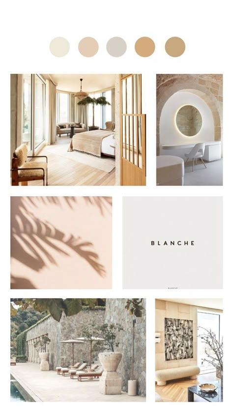 Hotel Branding Inspo - Color Palettes and Mood Boards Hotel Design Mood Board, Beige Hotel Aesthetic, Boutique Hotel Gift Shop, Hotel Boho Style, Boutique Hotel Design Interiors, Hotel Room Mood Board, Hotel Branding Design Inspiration, Luxury Hotel Instagram Feed, Boutique Hotel Branding Design