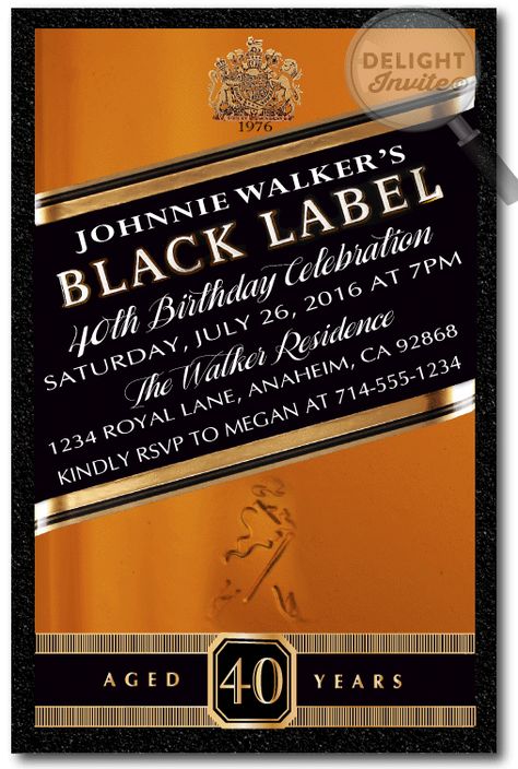 Johnnie Walker Birthday, Party Girl Quotes, 40th Birthday Party Invitations, Jack Daniels Party, Johnny Walker, Funny Guys, 60th Birthday Party Invitations, 40th Birthday Party Invites, 21st Birthday Invitations