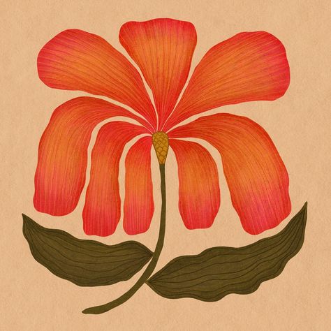 Rebecca Zwanzig (@highwestwild) • Instagram photos and videos Rebecca Zwanzig, Scientific Drawing, Groovy Art, 1970s Art, Flower Art Print, Animal Illustrations, Flora Fauna, Orange Flower, Which One Are You