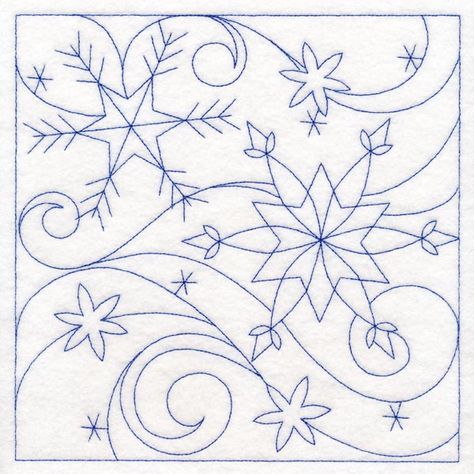 Winter Quilting - Snowflake (Double Run) Snowflake Quilts, Christmas Stitchery, Embroidery Quilts, Sew Blankets, Quilt Stencils, Machine Quilting Pattern, Ruler Quilting, Christmas Quilting Projects, Snowflake Quilt