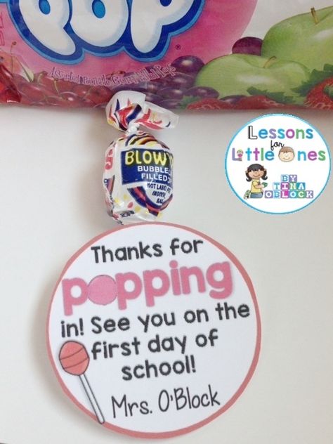 Student Gift Tags, Blow Pop, School Open House, First Day Of School Activities, Back To School Night, School Treats, Meet The Teacher, Beginning Of The School Year, Teacher Student