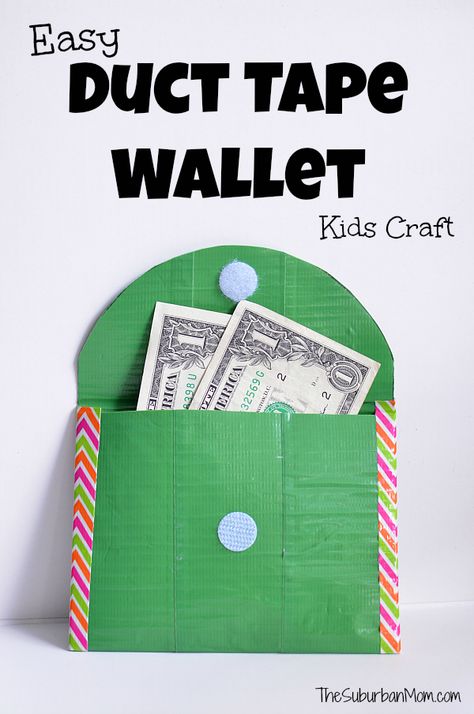 How To Make A Duct Tape Wallet -- a great Girl Scout Troop Idea to carry dues in. This easy duct tape craft is a great way to teach kids about money. Girl Scout Law, Duct Tape Projects, Duct Tape Wallet, Girl Scout Daisy, Girl Scout Activities, Girl Scout Camping, Tape Projects, Tape Ideas, Duct Tape Crafts