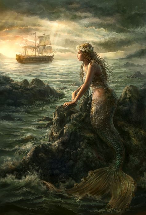 Breathtaking Realism In Fantasy Art Featuring anotherwanderer Luis Royo, Fantasy Mermaids, Water Nymphs, Photographie Portrait Inspiration, Digital Art Gallery, Mermaids And Mermen, Vintage Mermaid, Mermaid Life, Beautiful Mermaids