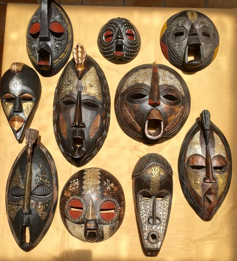 Masks from Ghana West African Masks, Traditional African Masks, Ghana Design, African Masks Art, Igbo Mask, Cultural Masks, African Face Mask, Africa Mask, Traditional African Art