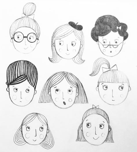 Mother Illustration Character, Simple People Illustration, Drawing So Cute, Doodle Faces, Face Doodles, Doodle People, Sketch Character, 얼굴 그리기, Face Illustration