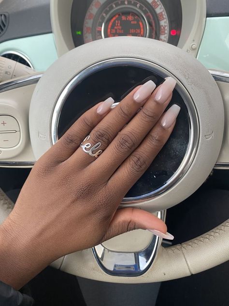 Natural Nail Designs On Dark Skin, Natural Acrylic Nails Dark Skin, Sns Nails Dark Skin, Acrylic Nails On Tan Skin, Nail Inspiration For Dark Skin, Nail Inspiration Dark Skin, Dark Skin Manicure Nails, Bridal Nails For Dark Skin, Natural Color Sns Nails