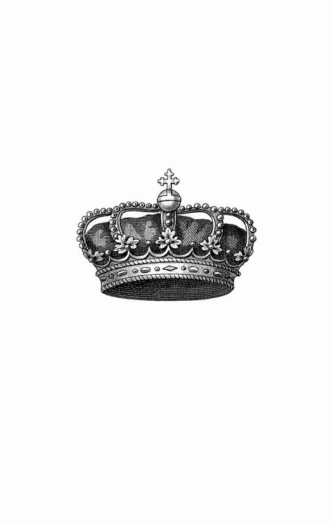 Crown Kings Crown Tattoo, Crown Black And White, Greek Drawing, Monte Christo, Azteca Tattoo, Antique Logo, King And Queen Crowns, Crown Illustration, Surreal Tattoo