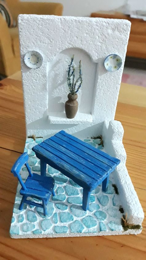 Clay Diorama Ideas, Clay Diorama, Clay Diy Projects, Pottery Crafts, Diy Crafts Room Decor, Fairy Garden Diy, Ceramics Pottery Art, Greek Style, Clay Miniatures